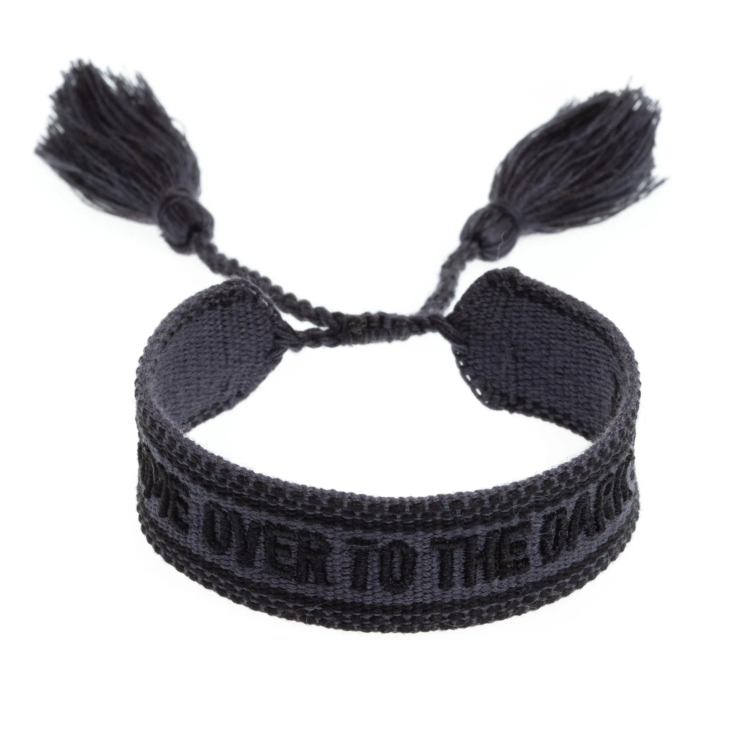 WOVEN FRIENDSHIP BRACELET - "COME OVER TO THE DARK SIDE" CHARCOAL sold by DARK Department
