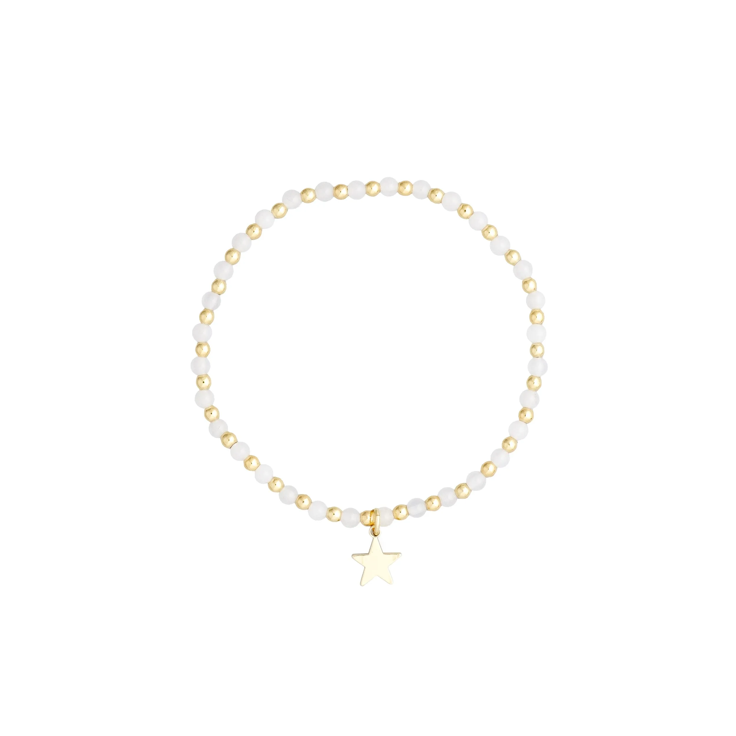 STONE BEAD BRACELET 3 MM W/GOLD BEADS ROSE QUARTZ sold by DARK Department