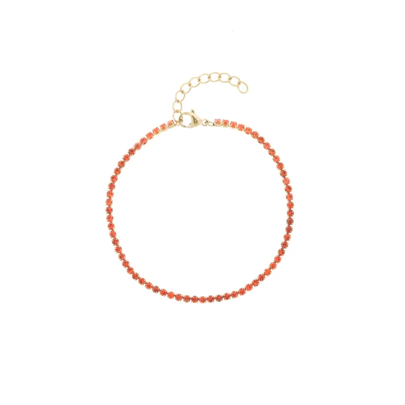 TENNIS CHAIN BRACELET 2 MM ORANGE sold by DARK Department