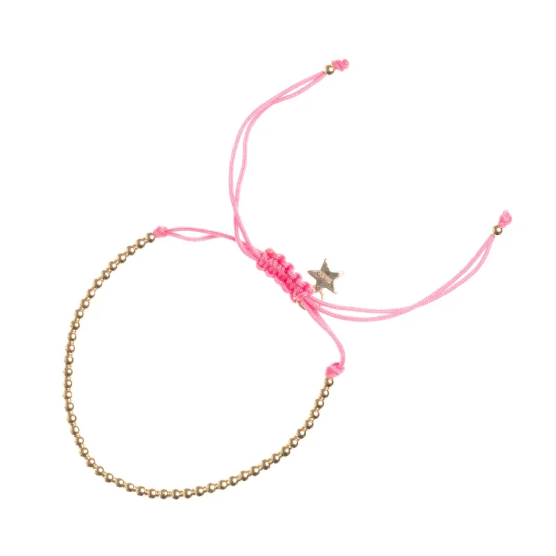 METAL BEAD BRACELET THIN PALE PINK sold by DARK Department