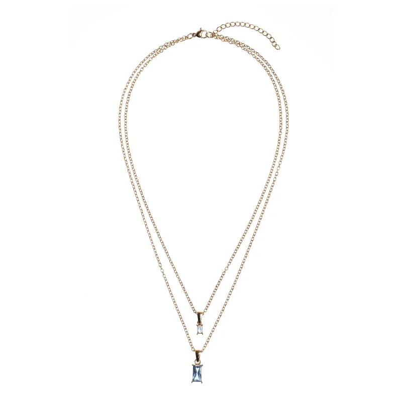 BAGUETTE CRYSTAL NECKLACE LIGHT BLUE sold by DARK Department