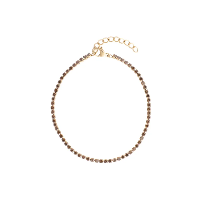 TENNIS CHAIN BRACELET 2 MM SOFT BROWN sold by DARK Department