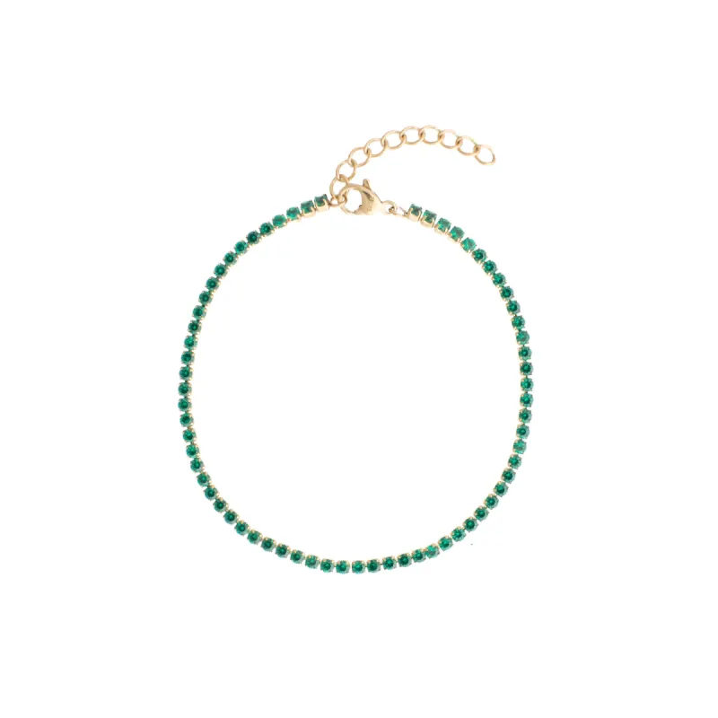 TENNIS CHAIN BRACELET 2 MM GREEN sold by DARK Department