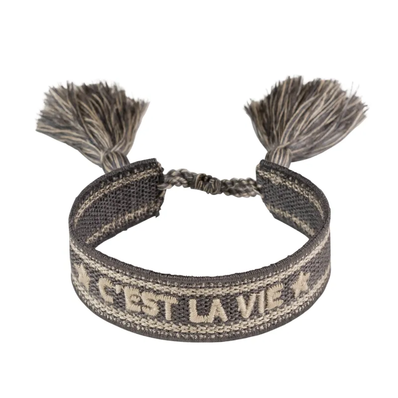 WOVEN FRIENDSHIP BRACELET - "C'EST LA VIE" DARK GREY sold by DARK Department