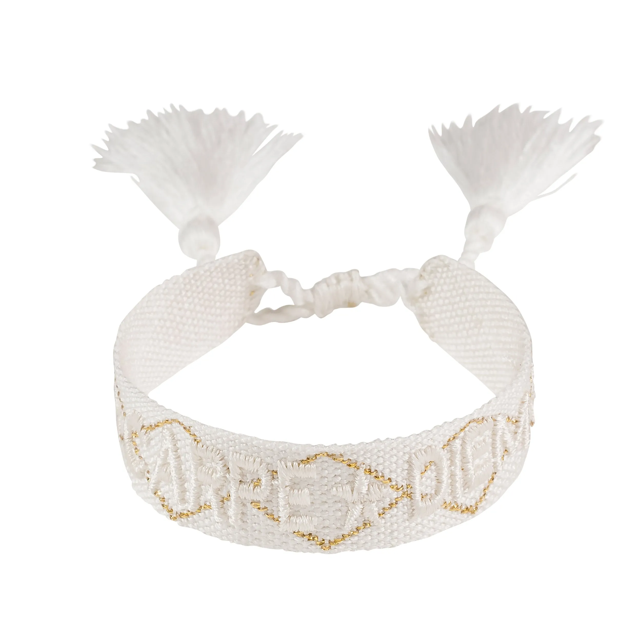 WOVEN FRIENDSHIP BRACELET "CARPE DIEM" WHITE sold by DARK Department