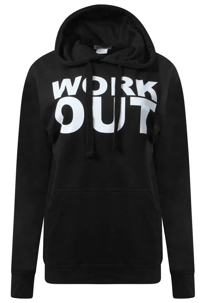 WORK OUT SLOGAN HOODIE - BLACK sold by DB3 Online