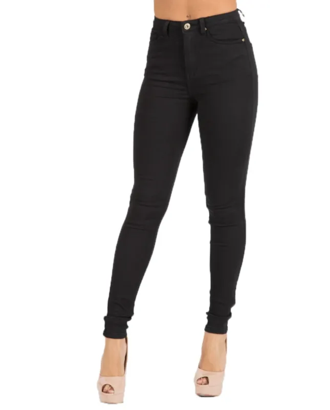 TOXIK3 L185 HIGH WAIST SKINNY JEANS - BLACK sold by DB3 Online