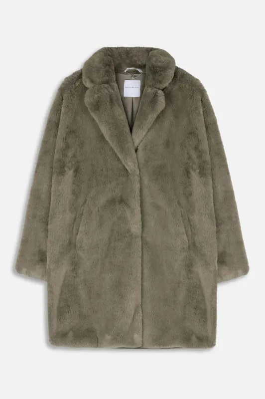 Rino & Pelle Joela Faux Fur Coat - Fungi sold by DB3 Online