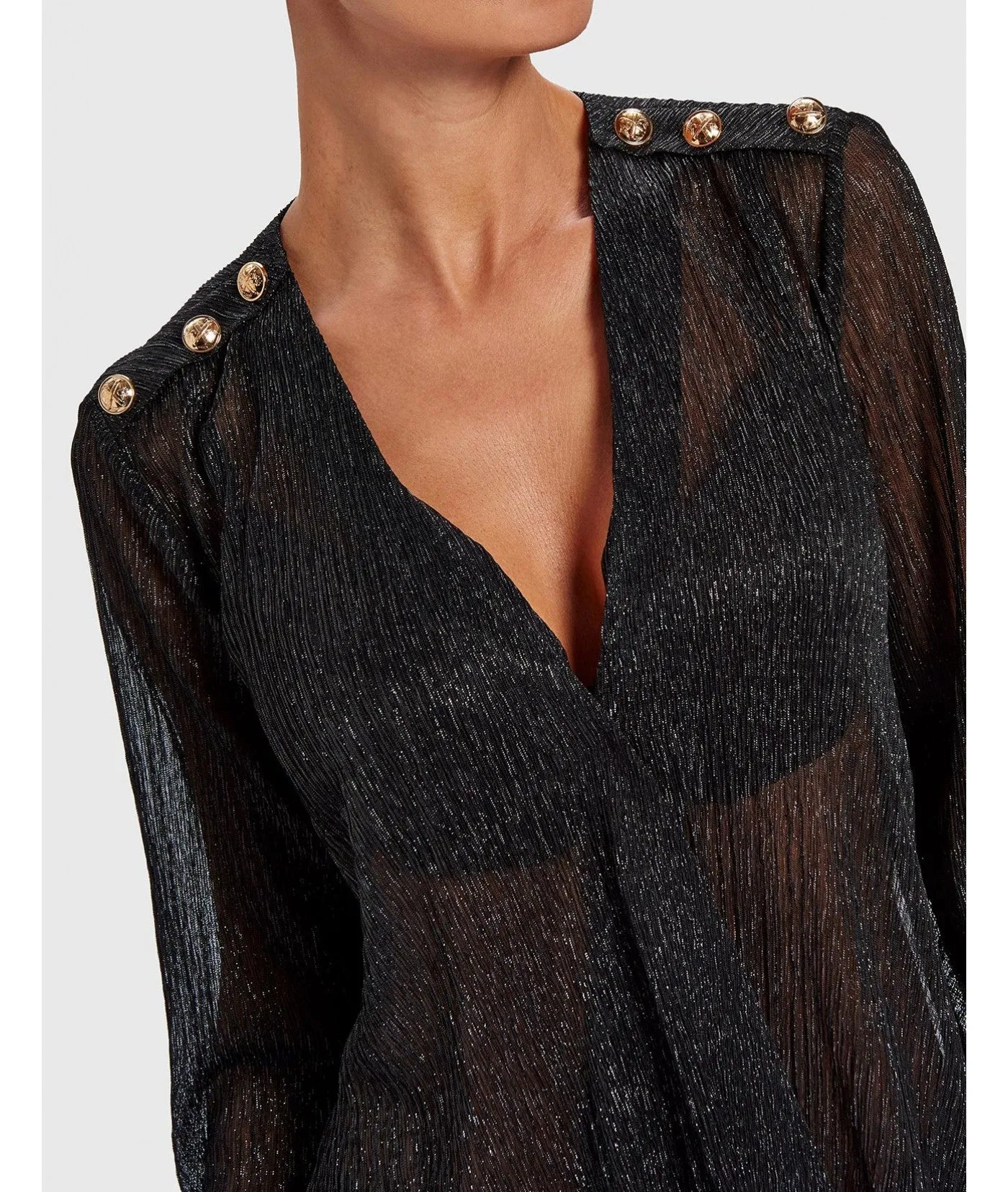 FOREVER UNIQUE STRIKE DRAPED BLOUSE - BLACK sold by DB3 Online product image thumbnail 4