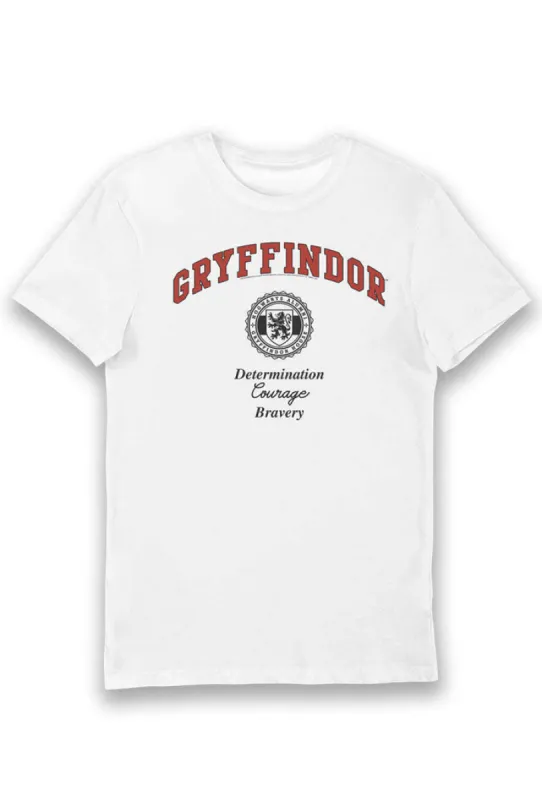 Harry Potter Gryffindor Collegiate Style T-Shirt - White sold by DB3 Online
