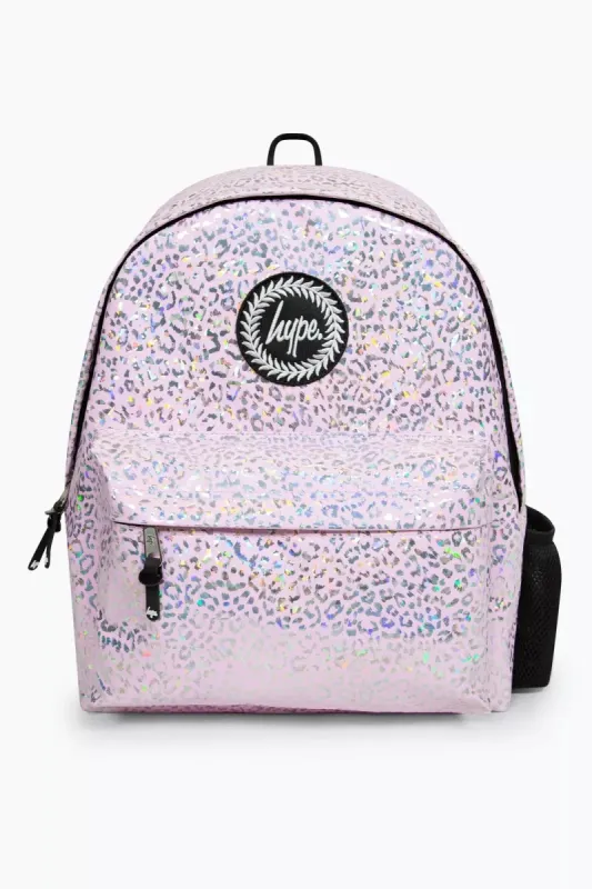 Hype Girls Pink Holographic Leopard Iconic Backpack sold by DB3 Online