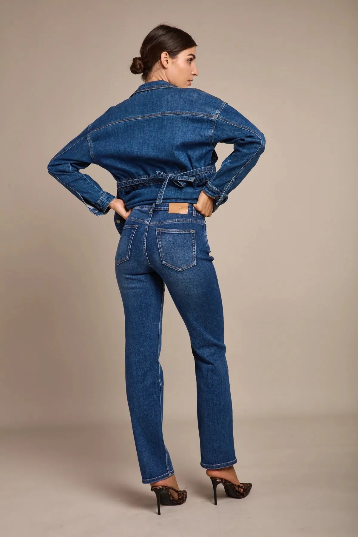 Toxik3 L21274-2 High Rise Straight Cut Jeans - Dark Blue sold by DB3 Online product image thumbnail 5