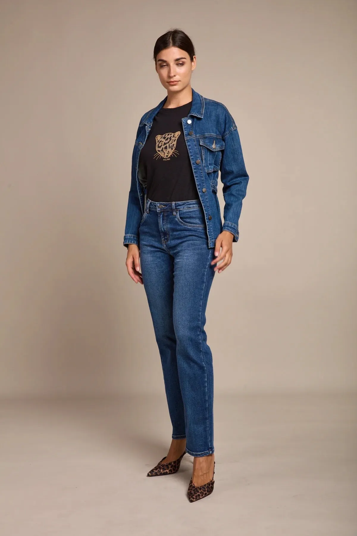 Toxik3 L21274-2 High Rise Straight Cut Jeans - Dark Blue sold by DB3 Online product image thumbnail 3