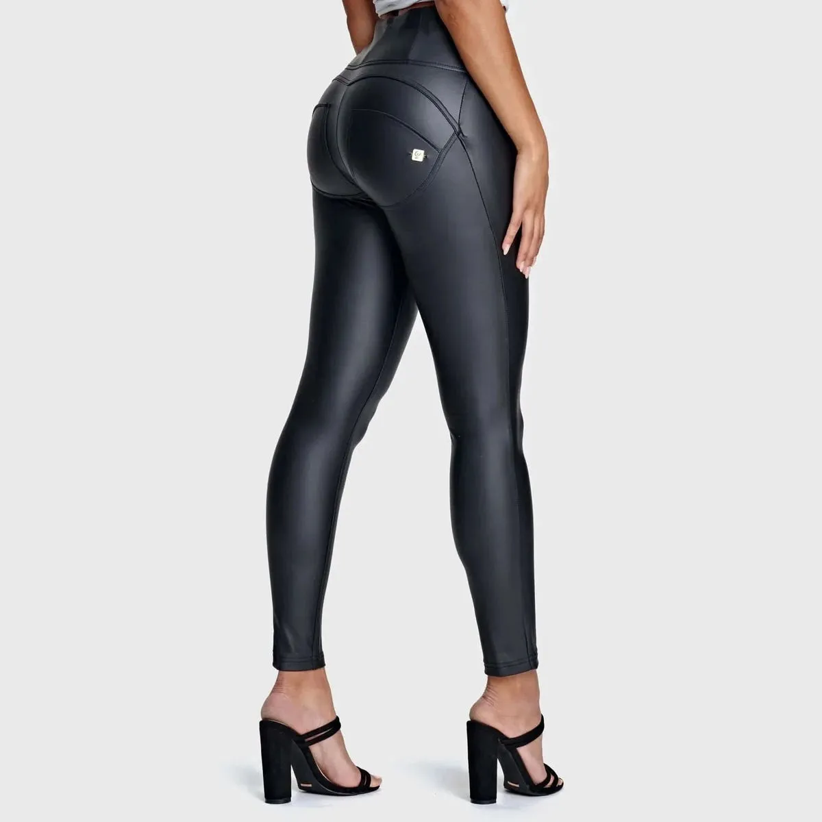 Freddy WR.UP Faux Leather High Waisted Full Length Trousers - Black sold by DB3 Online product image thumbnail 3
