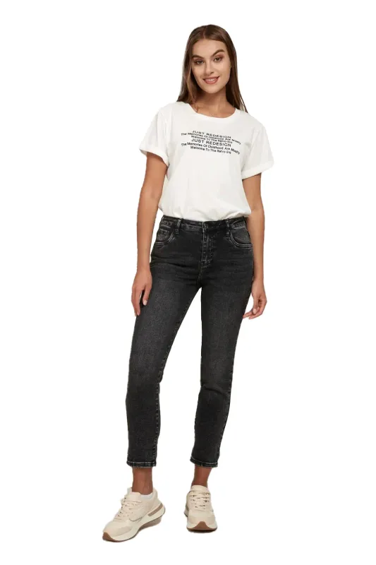 Toxik3 L20029-37 High Waist Boyfriend Jeans - Black sold by DB3 Online