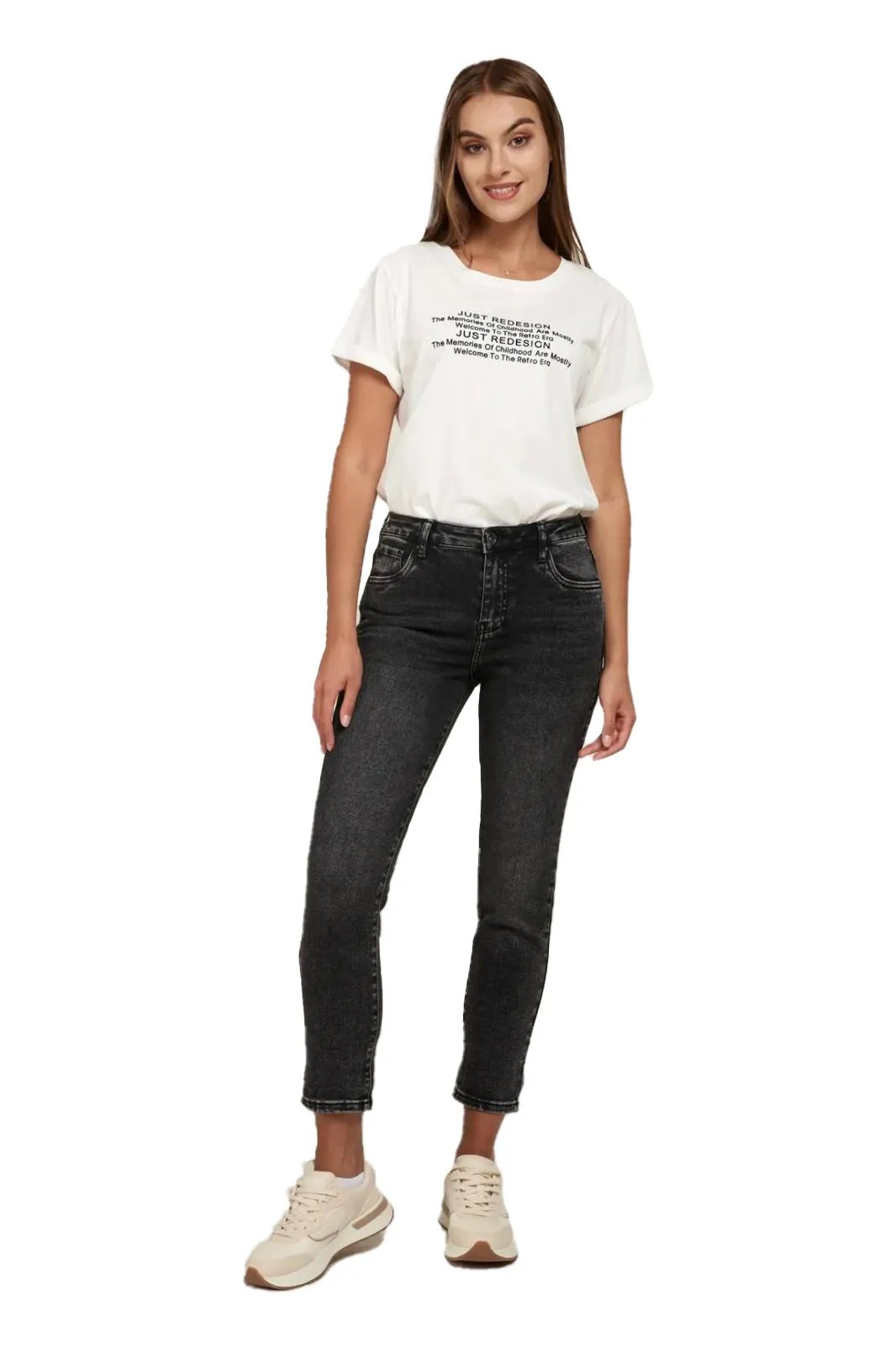 Toxik3 L20029-37 High Waist Boyfriend Jeans - Black sold by DB3 Online