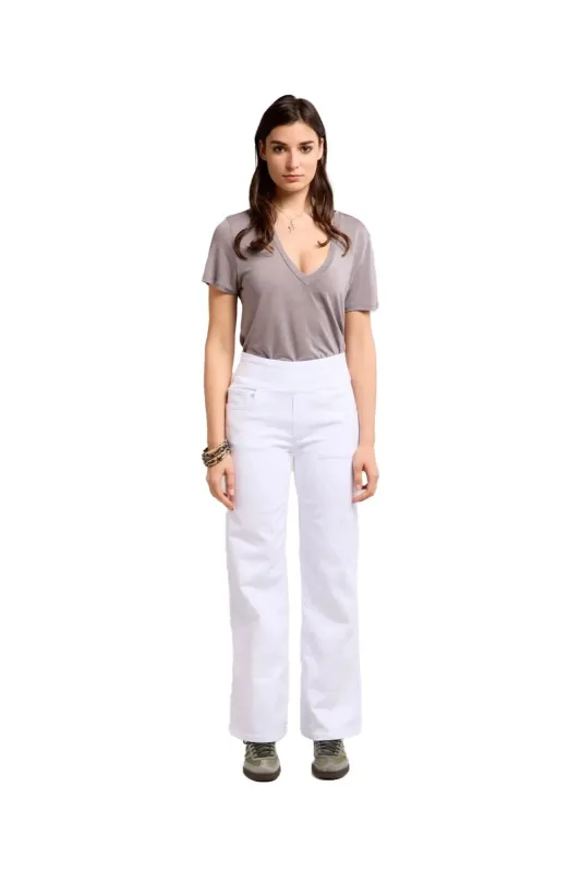 Tocada X Toxik3 High Rise Pull On Wide Leg Jeans - White sold by DB3 Online