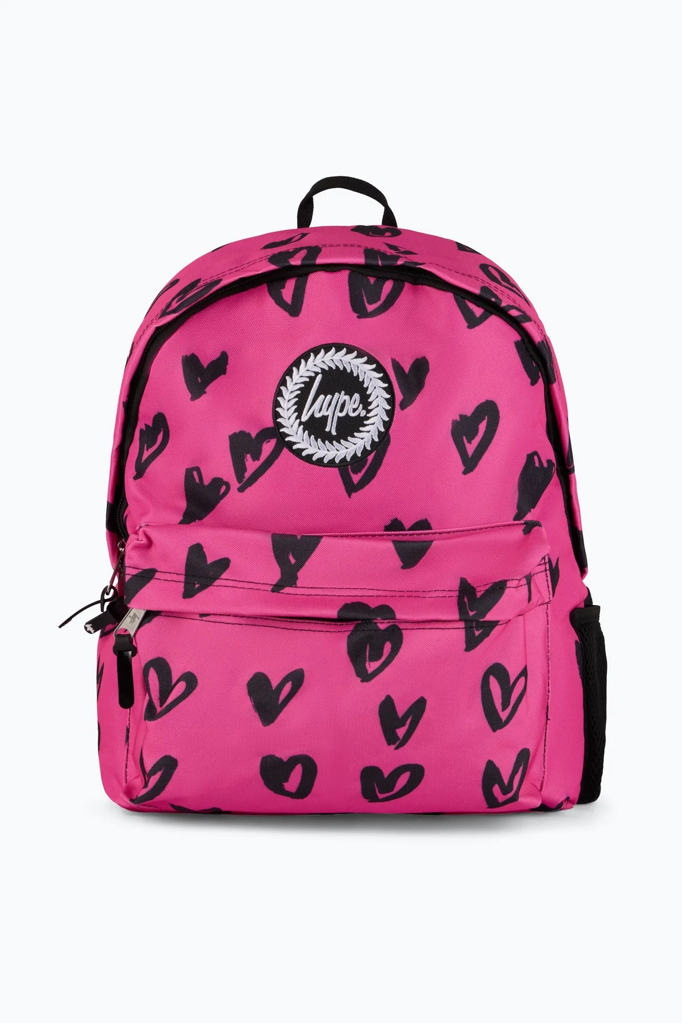 Hype Unisex Pink/Black Glitter Scribble Hearts Backpack sold by DB3 Online