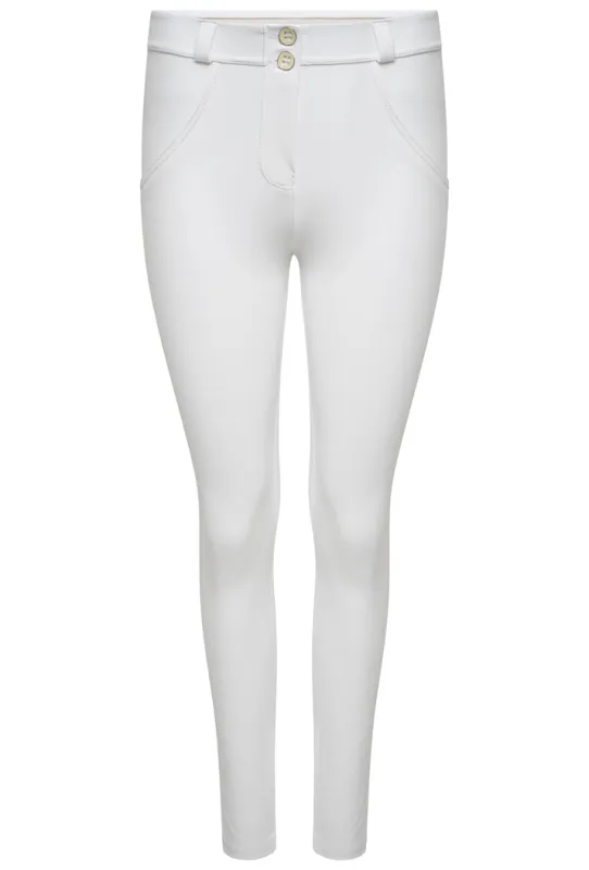 Freddy Faux Leather Mid-Rise Skinny WR.UP® Trousers - White made by Freddy