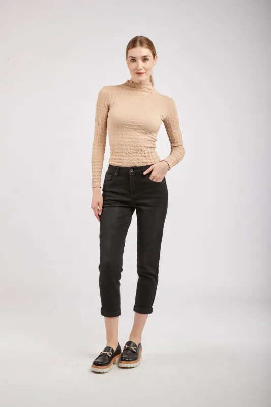 Toxik3 L20029-C High Waist Boyfriend Jeans - Black sold by DB3 Online