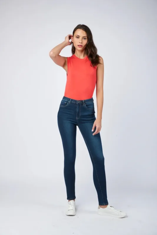 Toxik3 L185-J75 High Waisted Skinny Jeans - Navy Blue sold by DB3 Online