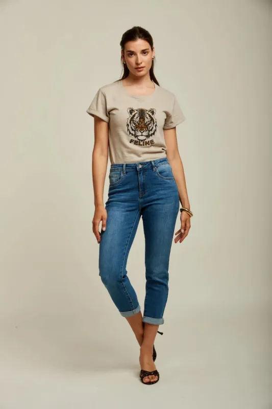 Toxik3 L20029-34 High Waist Boyfriend Jeans - Blue sold by DB3 Online