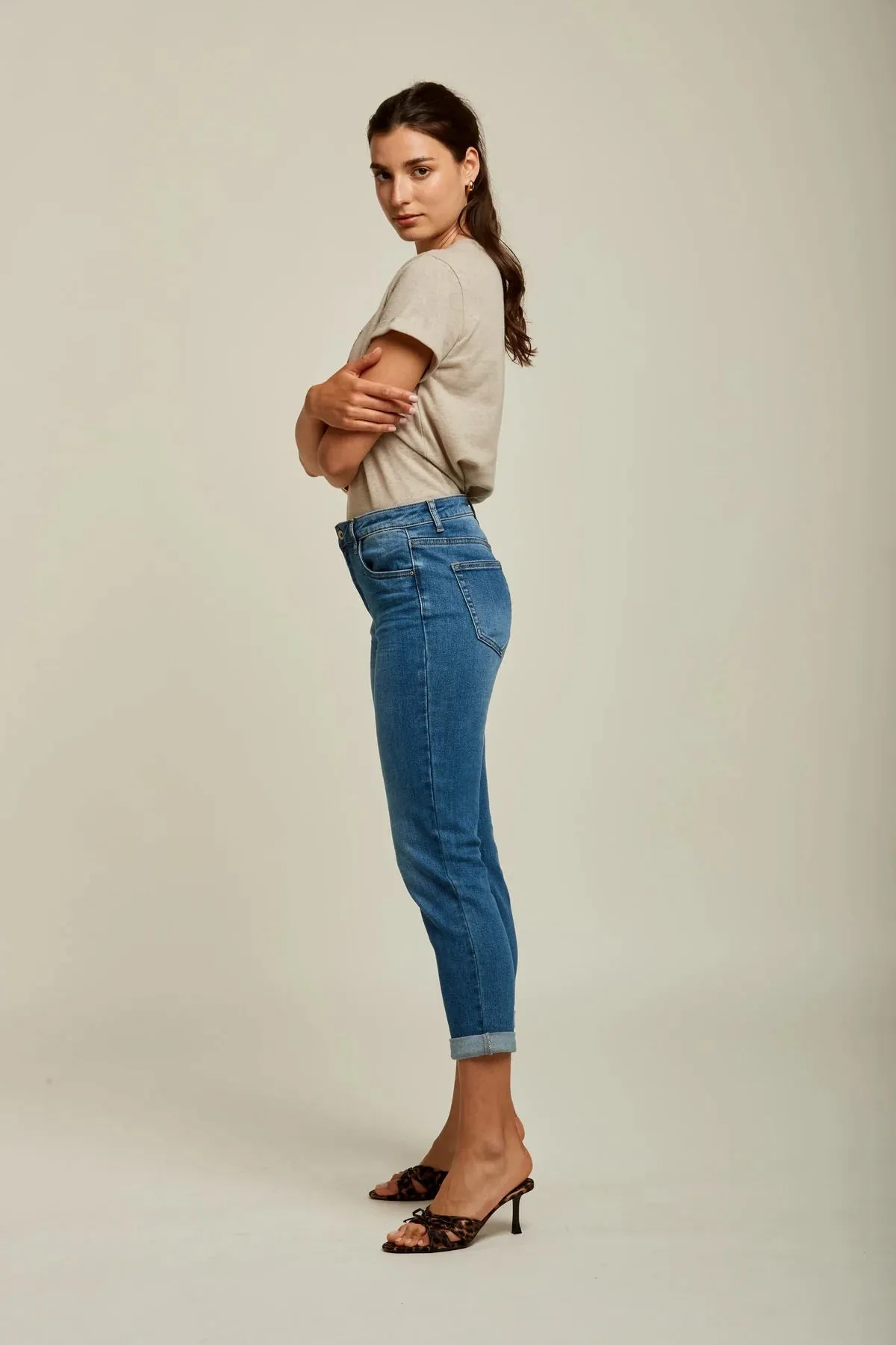 Toxik3 L20029-34 High Waist Boyfriend Jeans - Blue sold by DB3 Online product image thumbnail 3