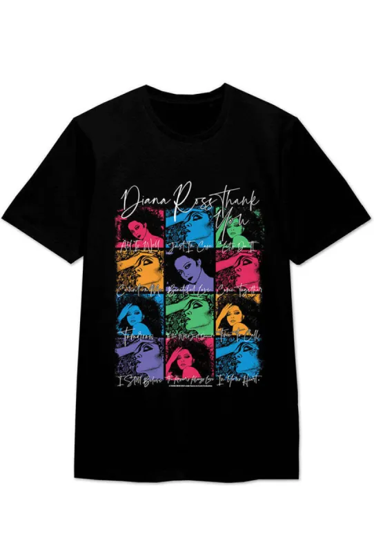 Diana Ross Thankyou Pop Art T-Shirt - Black sold by DB3 Online