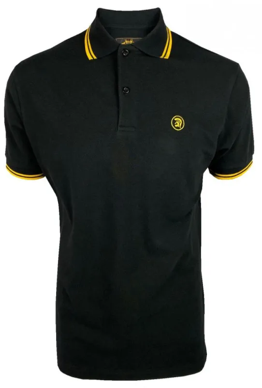 Trojan Twin-Tipped Pique Polo Shirt - Black sold by DB3 Online