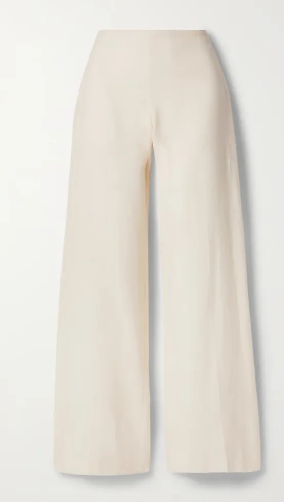 Foulard wool, silk and linen-blend wide-leg pants sold by DYLANLEX