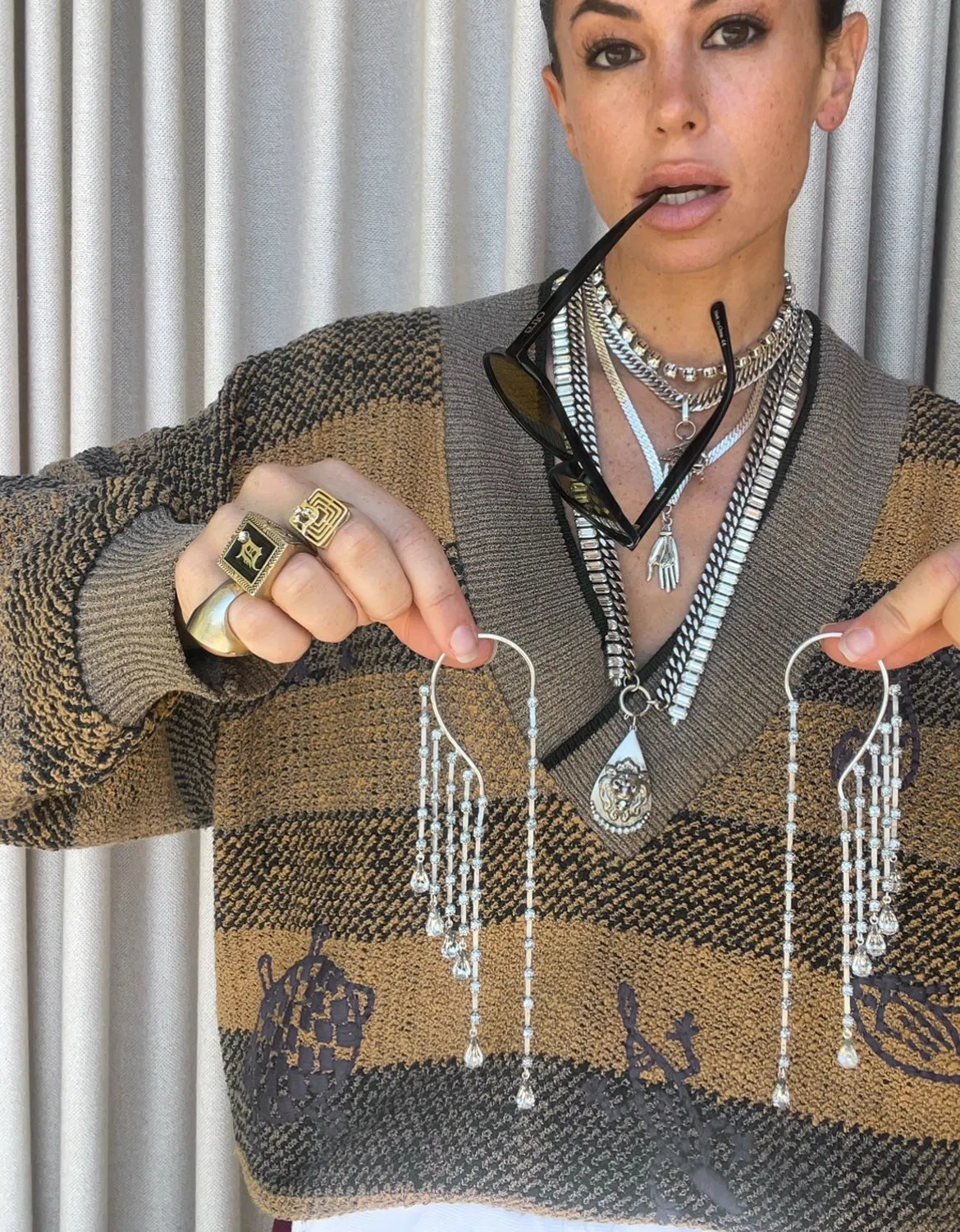 Silver Fiona Earrings sold by DYLANLEX product image thumbnail 3