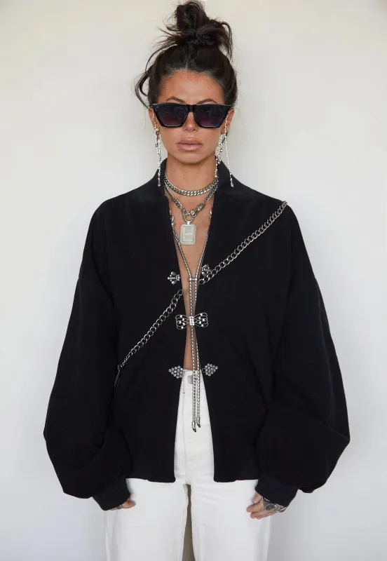 Tete by Odette x DLEX Bomber Jacket with Embellished Pocket made by DYLANLEX