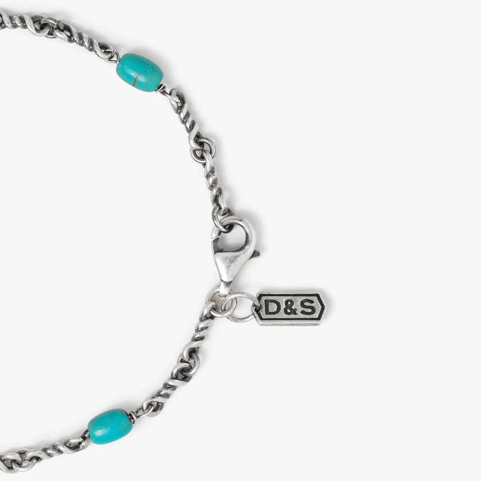 Sterling Silver Turquoise Twisted Cable Chain Bracelet sold by Degs & Sal product image thumbnail 2