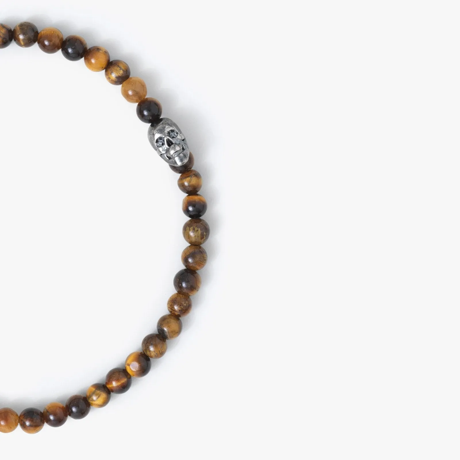 Sterling Silver Tiger Eye Skull Bead Bracelet sold by Degs & Sal product image thumbnail 2