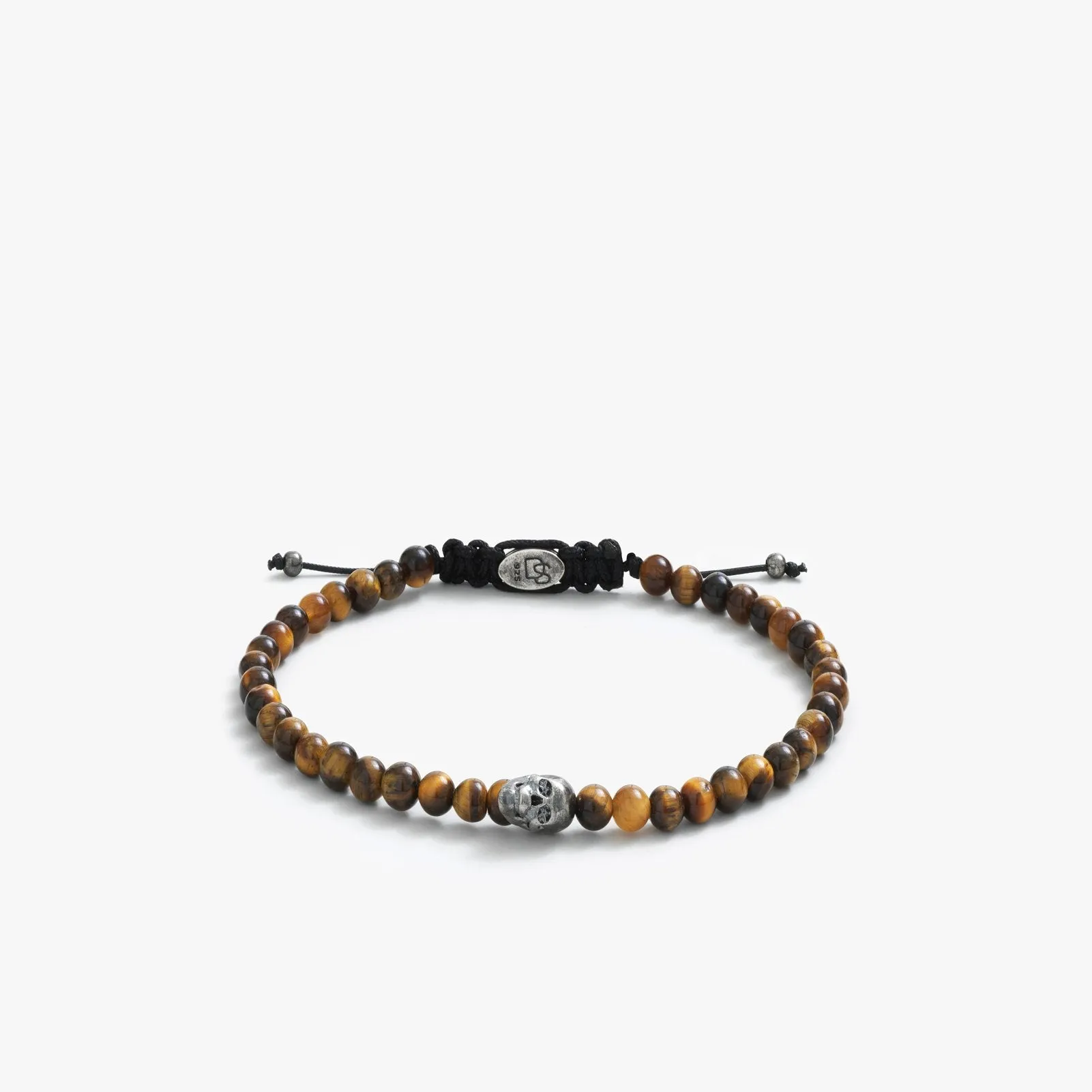 Sterling Silver Tiger Eye Skull Bead Bracelet sold by Degs & Sal