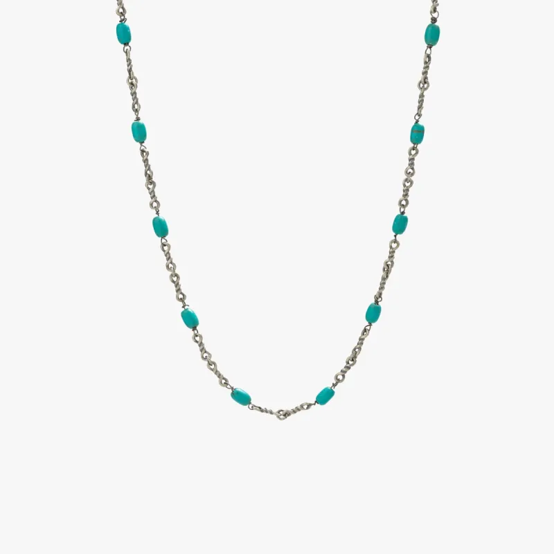 Sterling Silver Turquoise Twisted Cable Chain Necklace sold by Degs & Sal