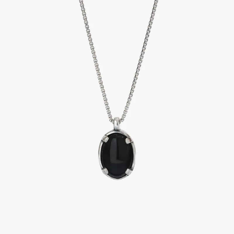 Sterling Silver Black Onyx Stone Necklace sold by Degs & Sal
