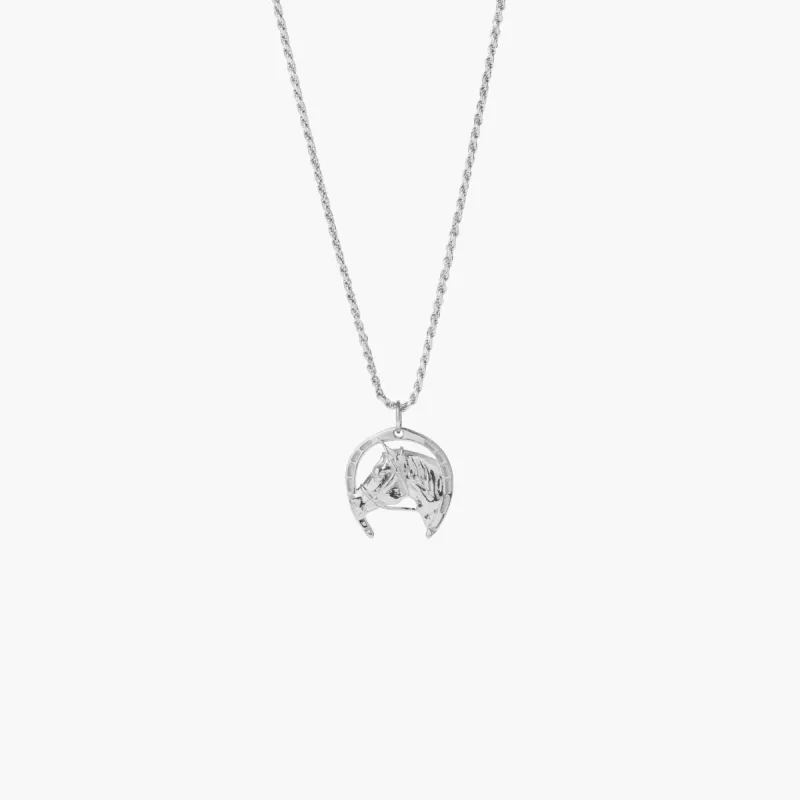 Sterling Silver Lucky Horseshoe Pendant Necklace sold by Degs & Sal