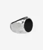 Sterling Silver Hammered Signet Ring with Black Onyx Stone sold by Degs & Sal