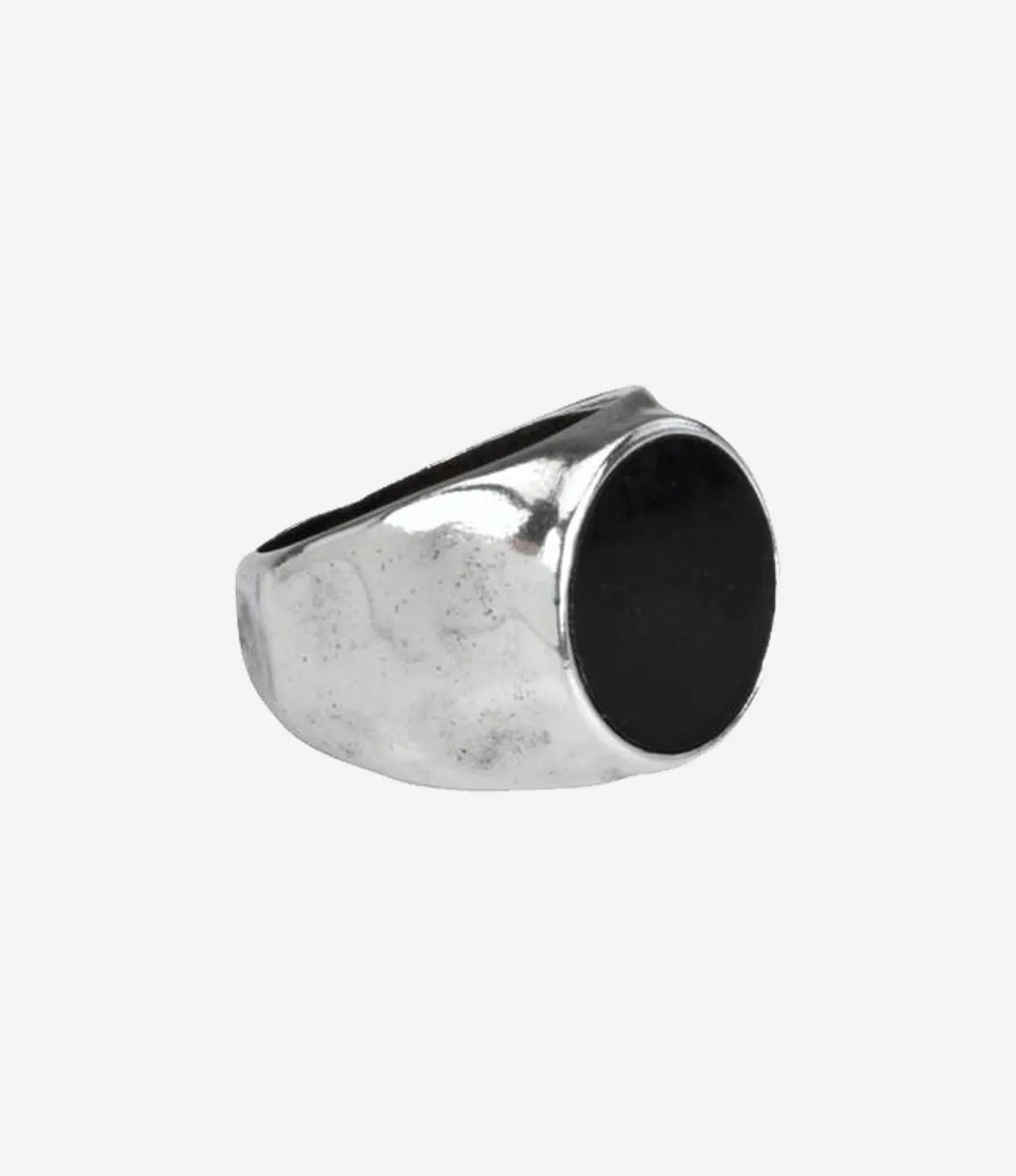 Sterling Silver Hammered Signet Ring with Black Onyx Stone sold by Degs & Sal product image thumbnail 5