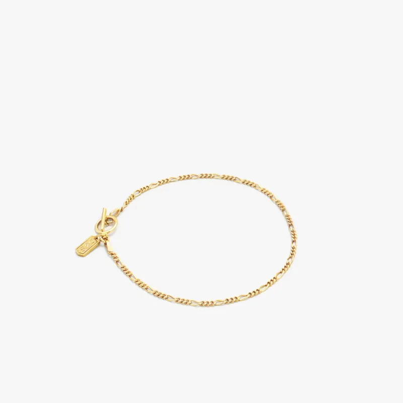 Gold Figaro Chain Bracelet sold by Degs & Sal