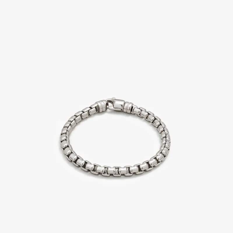 Sterling Silver Round Box Chain Bracelet sold by Degs & Sal