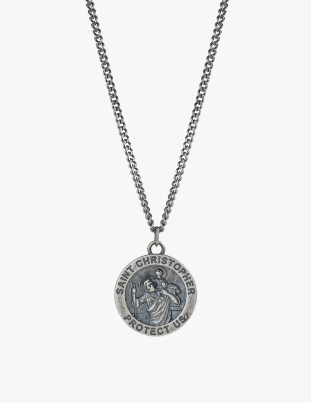 Sterling Silver Saint Christopher Necklace sold by Degs & Sal