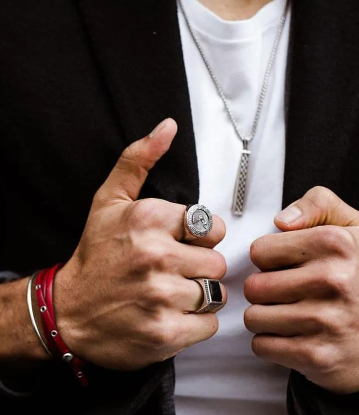 Sterling Silver Red Leather Adjustable Strap Bracelet sold by Degs & Sal product image thumbnail 4