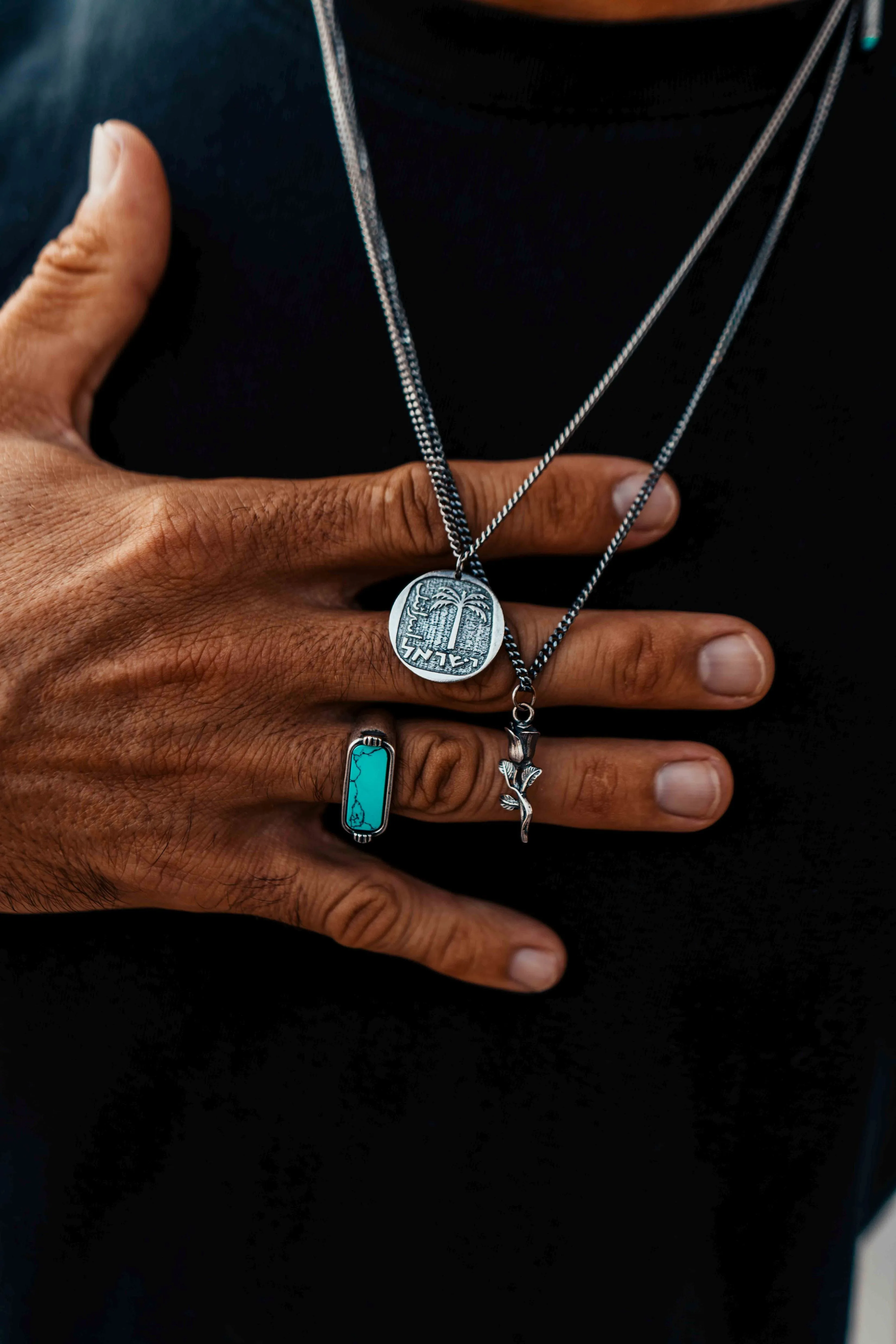 Sterling Silver Turquoise Horizontal Signet Ring - PRIVATE SALE sold by Degs & Sal product image thumbnail 2