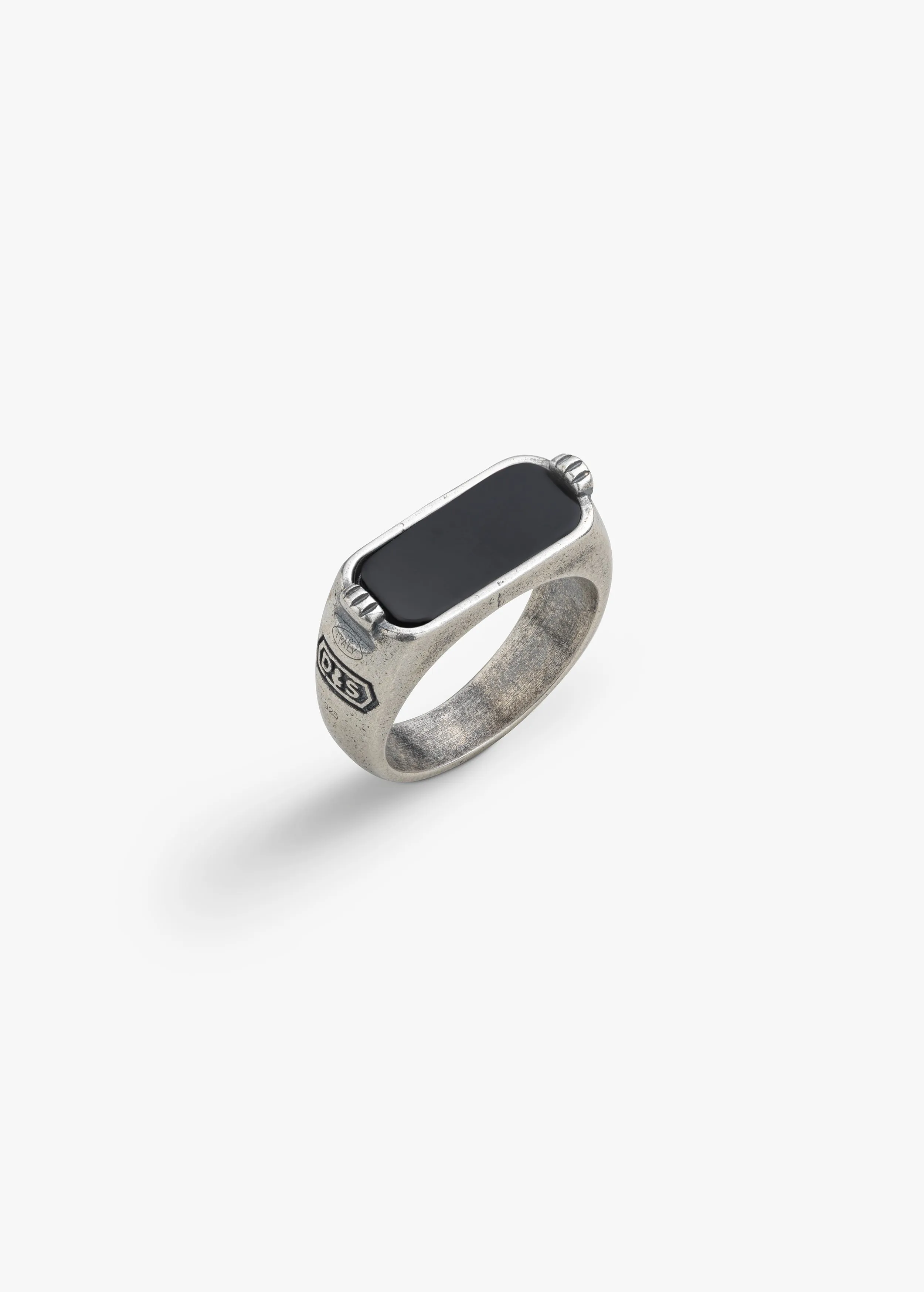 Sterling Silver Black Onyx Horizontal Signet Ring - PRIVATE SALE sold by Degs & Sal