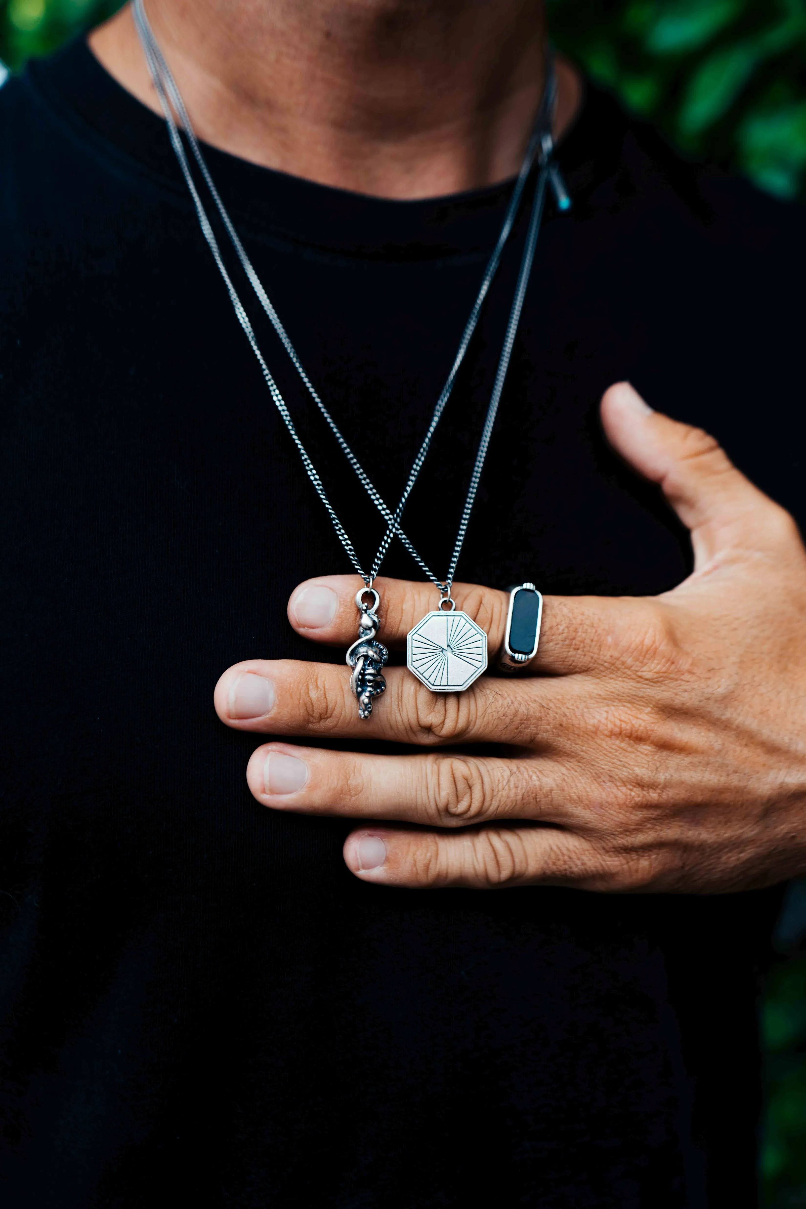 Sterling Silver Black Onyx Horizontal Signet Ring - PRIVATE SALE sold by Degs & Sal product image thumbnail 2
