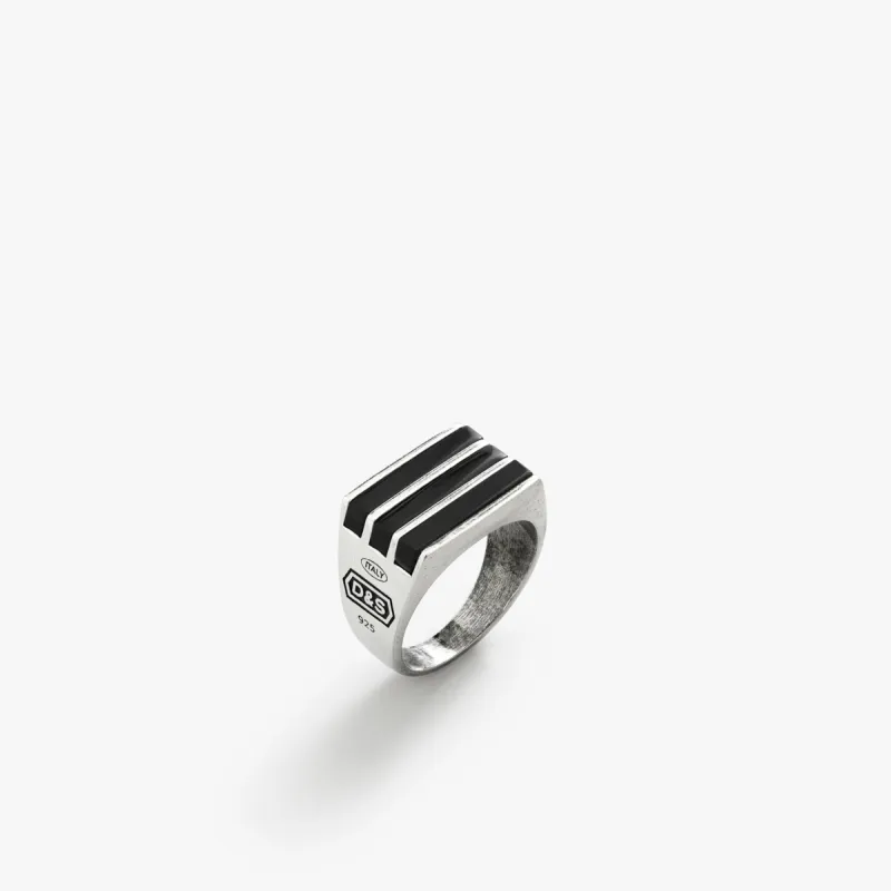 Sterling Silver Elements Ring with Black Onyx - LIMITED SIZES - PRIVATE SALE sold by Degs & Sal