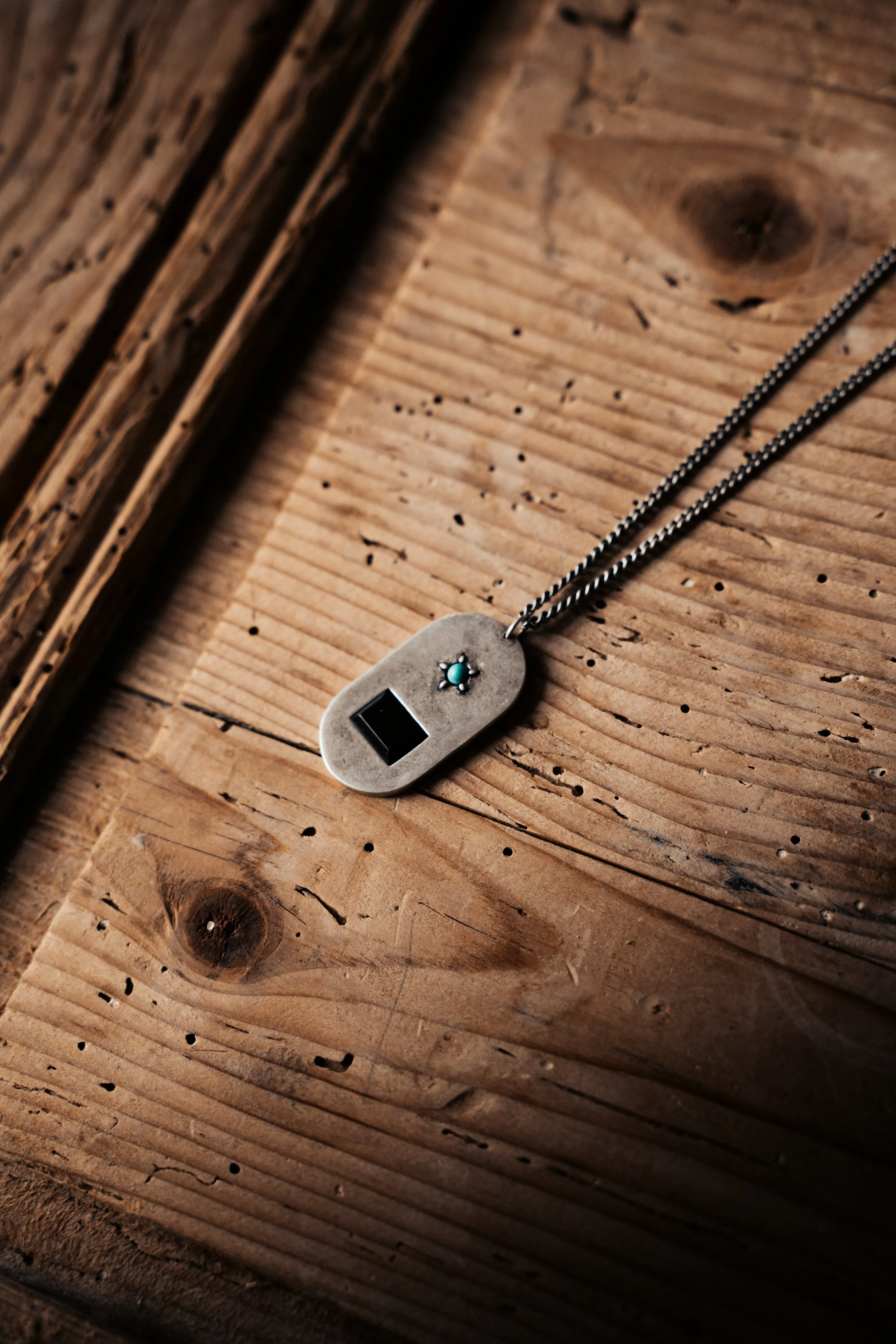 Sterling Silver Stone Dog Tag Necklace - Pendant Only - PRIVATE SALE sold by Degs & Sal product image thumbnail 2