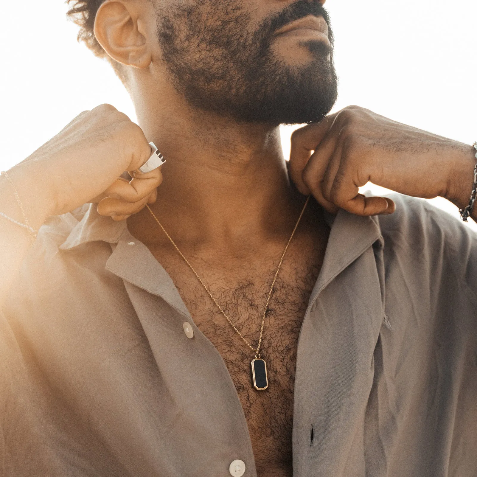 Gold Frame Pendant Necklace with Black Onyx - Pendant Only - PRIVATE SALE sold by Degs & Sal product image thumbnail 2